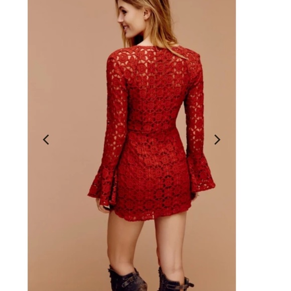 🎊 HP🎉 Free People Back to Back Rust Crotchet Mini Dress - Picture 5 of 10